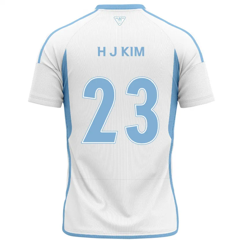 Danxen Kinderen Ju-Hwan Kim #23 Wit Blauw Uitshirt Uittenue 2024/25 T-Shirt