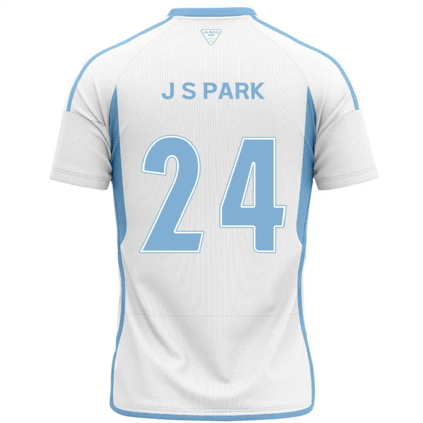 Danxen Kinderen Sang-Jun Park #24 Wit Blauw Uitshirt Uittenue 2024/25 T-Shirt