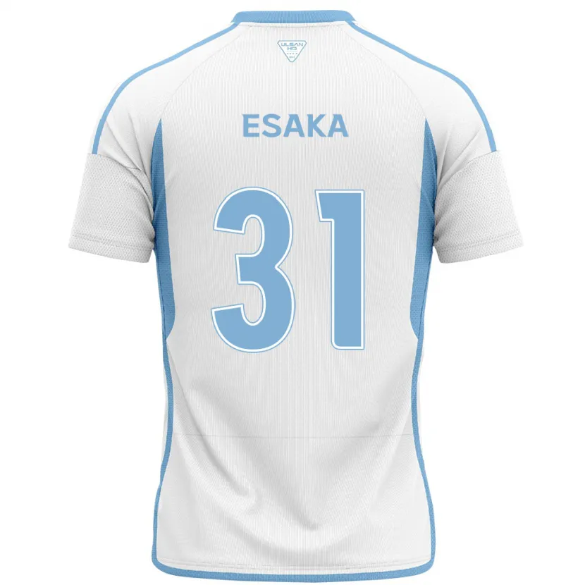 Danxen Kinderen Ataru Esaka #31 Wit Blauw Uitshirt Uittenue 2024/25 T-Shirt