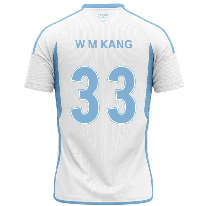 Danxen Kinderen Min-Woo Kang #33 Wit Blauw Uitshirt Uittenue 2024/25 T-Shirt