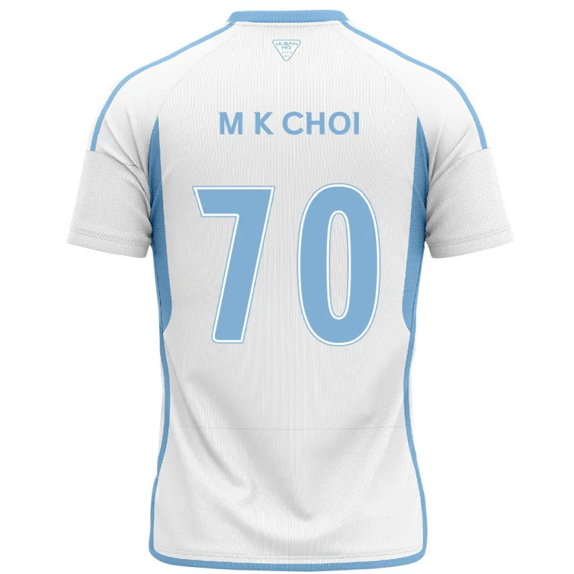 Danxen Kinderen Kang-Min Choi #70 Wit Blauw Uitshirt Uittenue 2024/25 T-Shirt