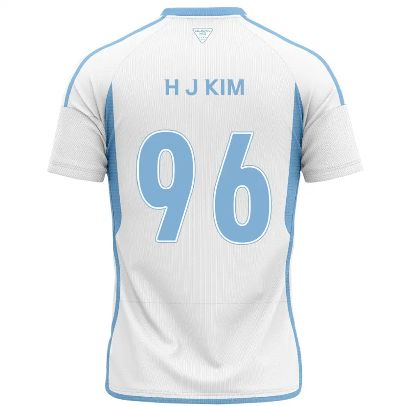 Danxen Kinderen Ji-Hyun Kim #96 Wit Blauw Uitshirt Uittenue 2024/25 T-Shirt