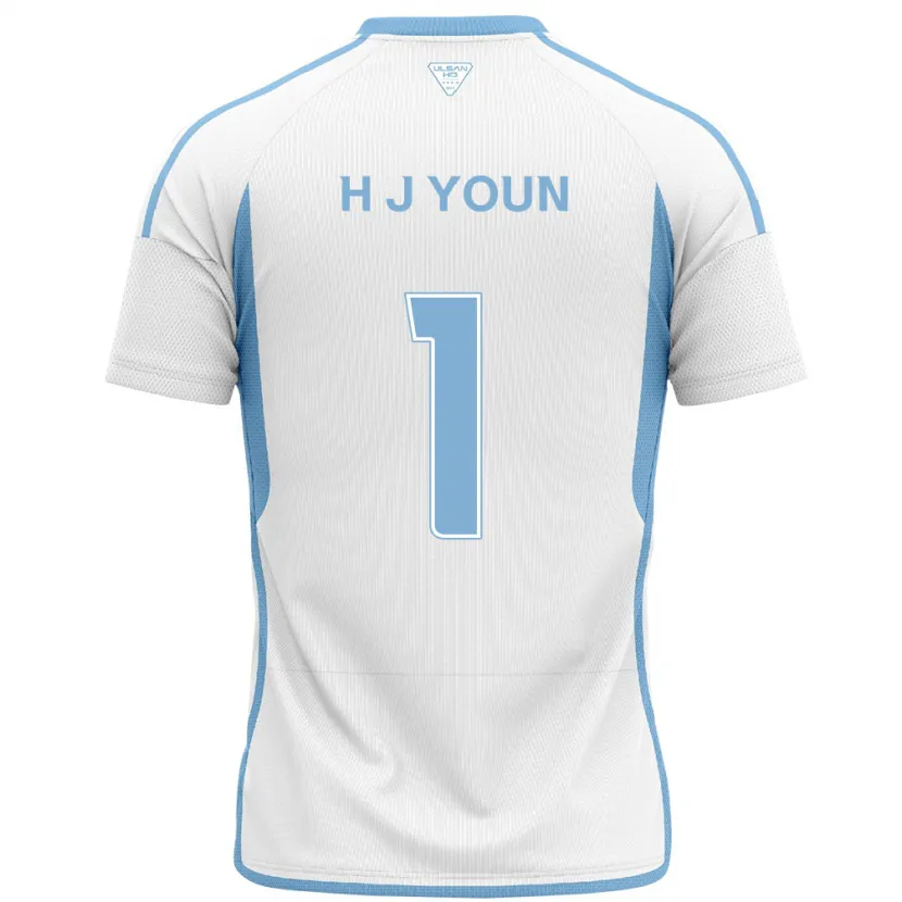 Danxen Kinderen Je-Hun Youn #1 Wit Blauw Uitshirt Uittenue 2024/25 T-Shirt