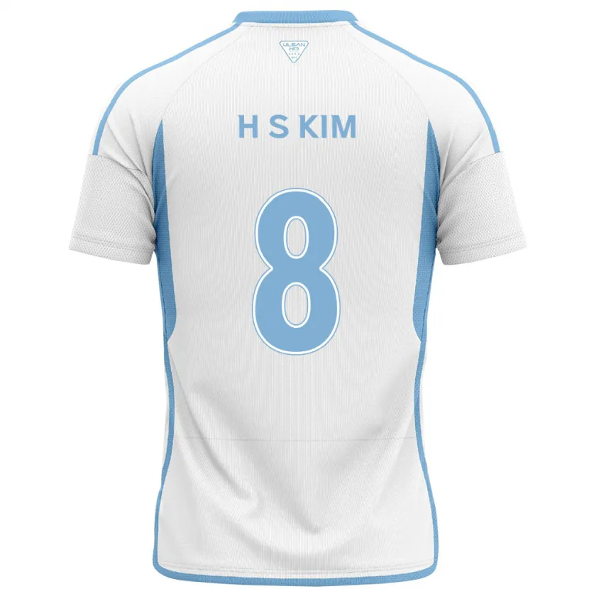 Danxen Kinderen Seung-Hyun Kim #8 Wit Blauw Uitshirt Uittenue 2024/25 T-Shirt