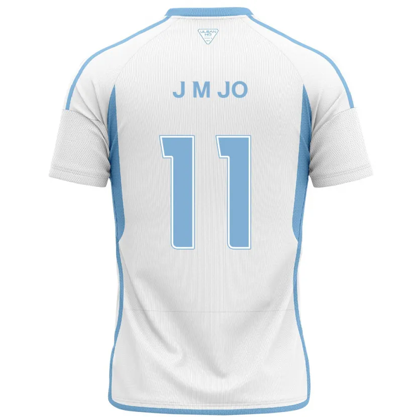 Danxen Kinderen Min-Jae Jo #11 Wit Blauw Uitshirt Uittenue 2024/25 T-Shirt