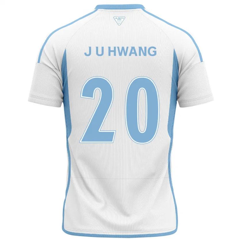 Danxen Kinderen Ui-Jun Hwang #20 Wit Blauw Uitshirt Uittenue 2024/25 T-Shirt