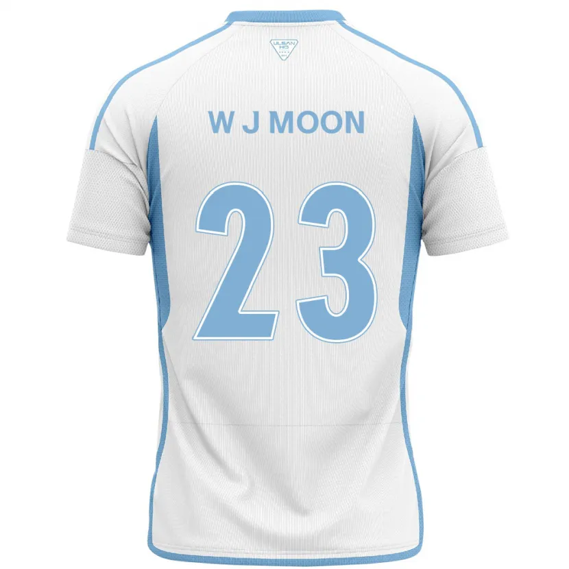 Danxen Kinderen Ji-Won Moon #23 Wit Blauw Uitshirt Uittenue 2024/25 T-Shirt