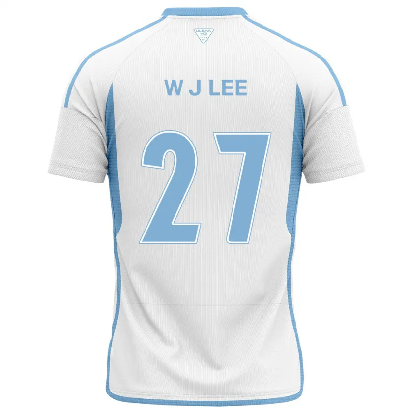 Danxen Kinderen Ji-Woo Lee #27 Wit Blauw Uitshirt Uittenue 2024/25 T-Shirt