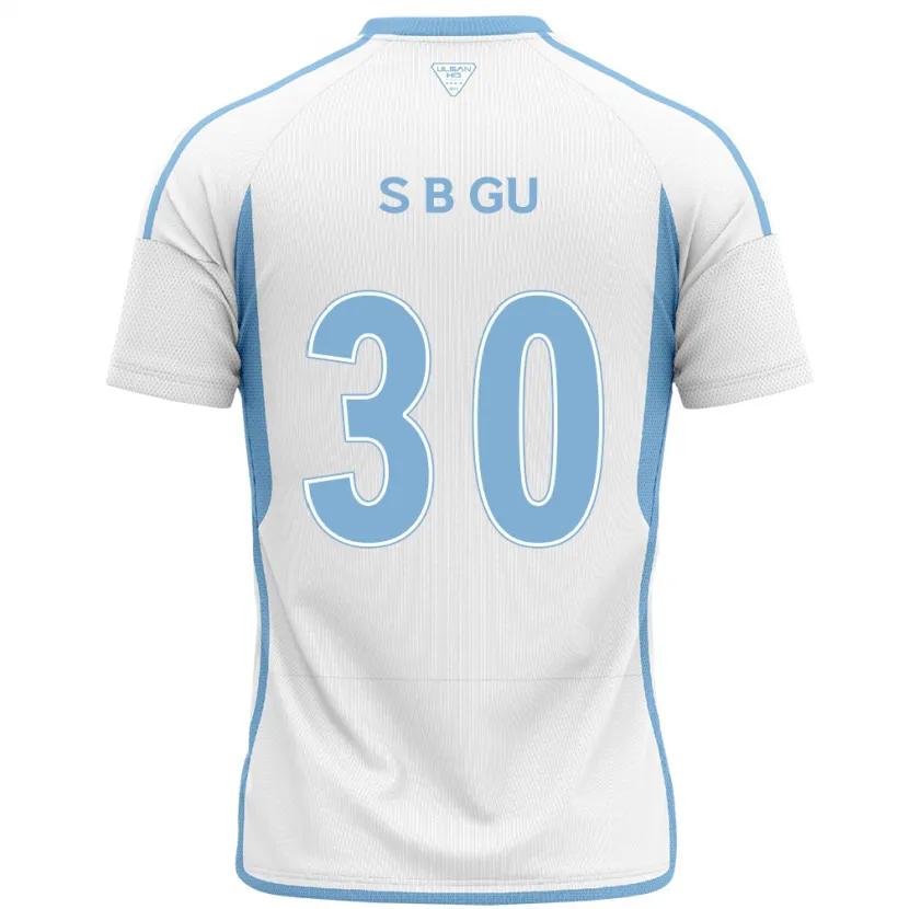 Danxen Kinderen Bon-Seo Gu #30 Wit Blauw Uitshirt Uittenue 2024/25 T-Shirt