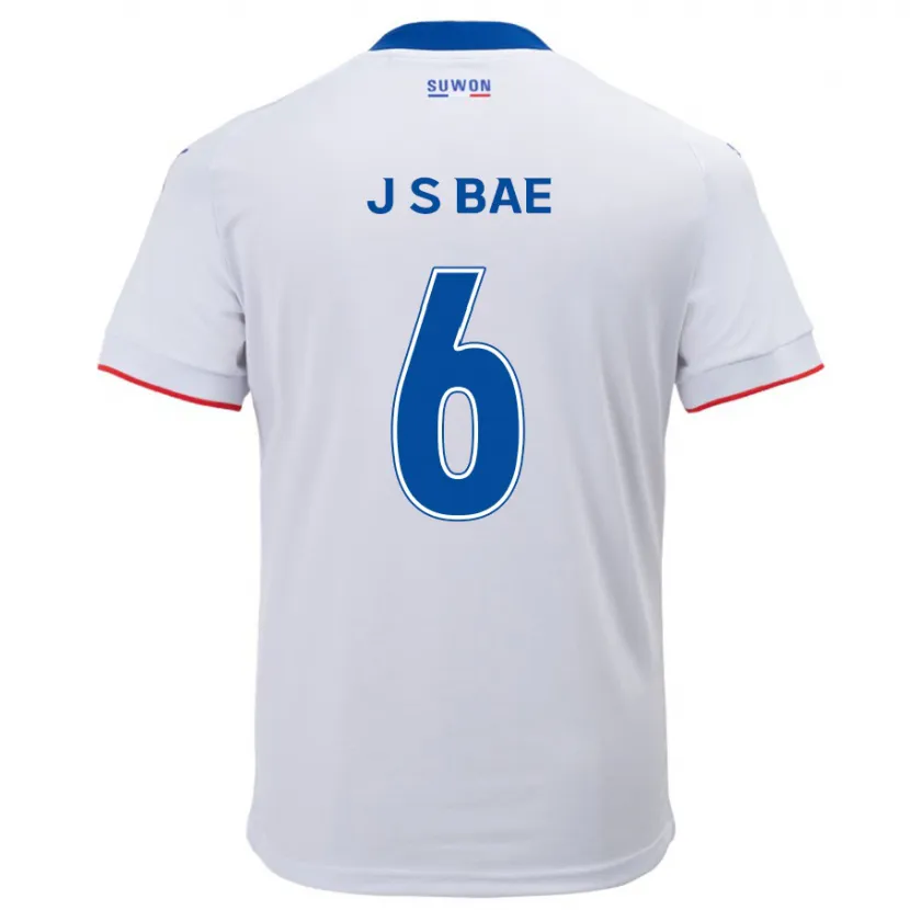 Danxen Kinderen Seo-Joon Bae #6 Wit Blauw Uitshirt Uittenue 2024/25 T-Shirt