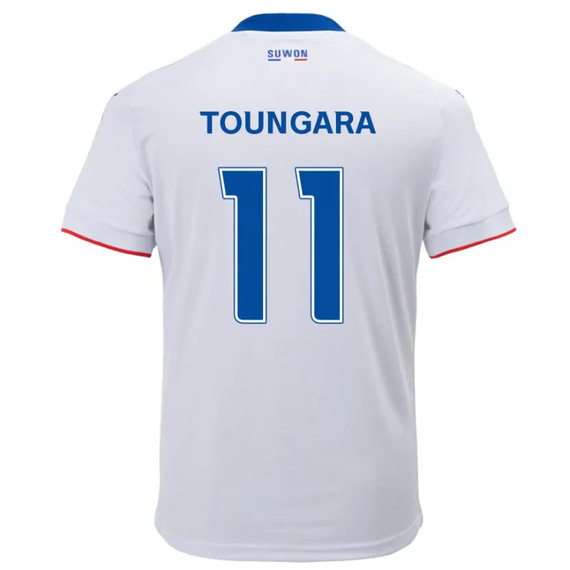 Danxen Kinderen Aboubacar Toungara #11 Wit Blauw Uitshirt Uittenue 2024/25 T-Shirt