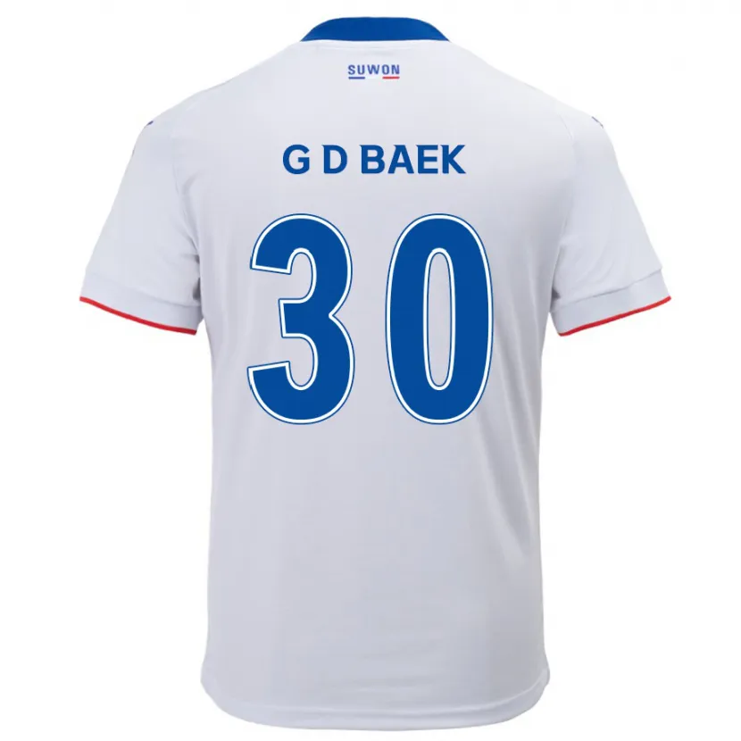 Danxen Kinderen Dong-Gyu Baek #30 Wit Blauw Uitshirt Uittenue 2024/25 T-Shirt