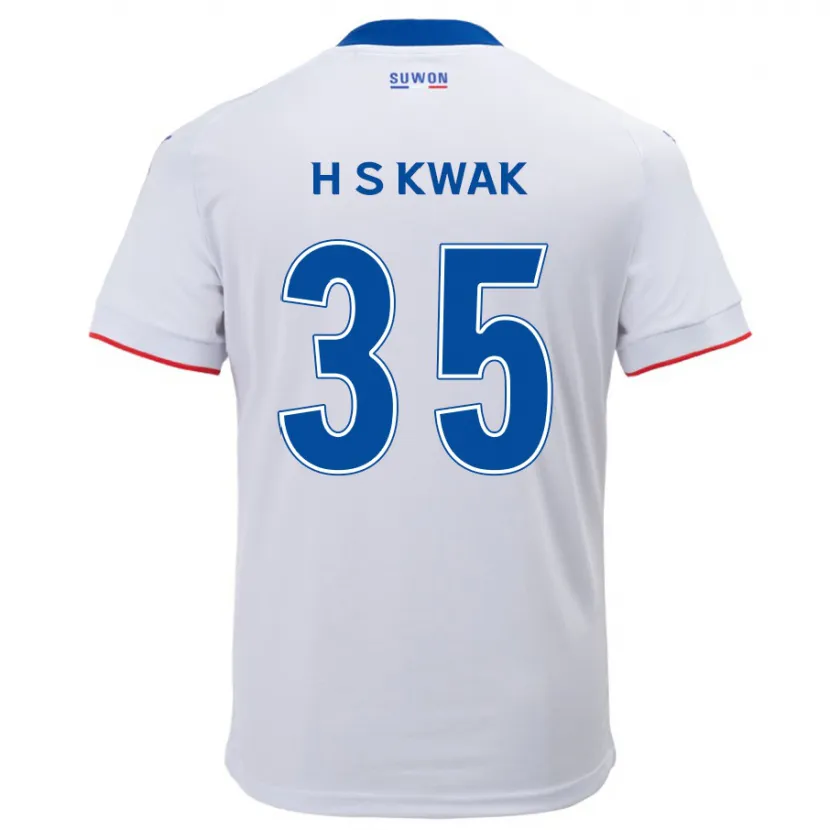 Danxen Kinderen Sung-Hoon Kwak #35 Wit Blauw Uitshirt Uittenue 2024/25 T-Shirt