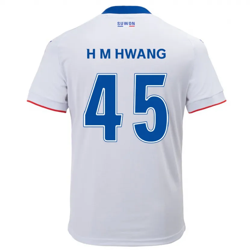 Danxen Kinderen Myung-Hyun Hwang #45 Wit Blauw Uitshirt Uittenue 2024/25 T-Shirt