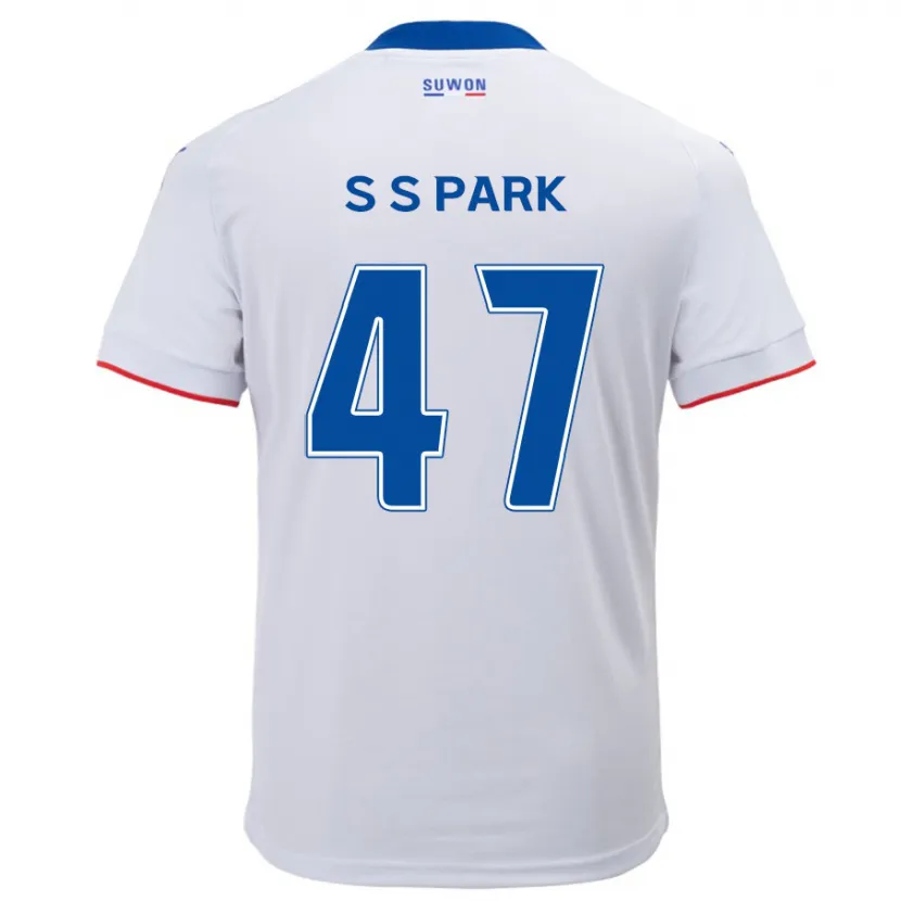 Danxen Kinderen Seung-Soo Park #47 Wit Blauw Uitshirt Uittenue 2024/25 T-Shirt