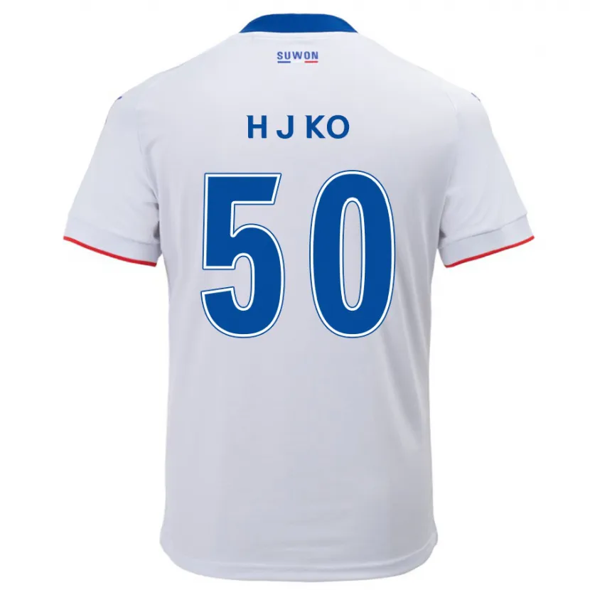 Danxen Kinderen Jong-Hyun Ko #50 Wit Blauw Uitshirt Uittenue 2024/25 T-Shirt