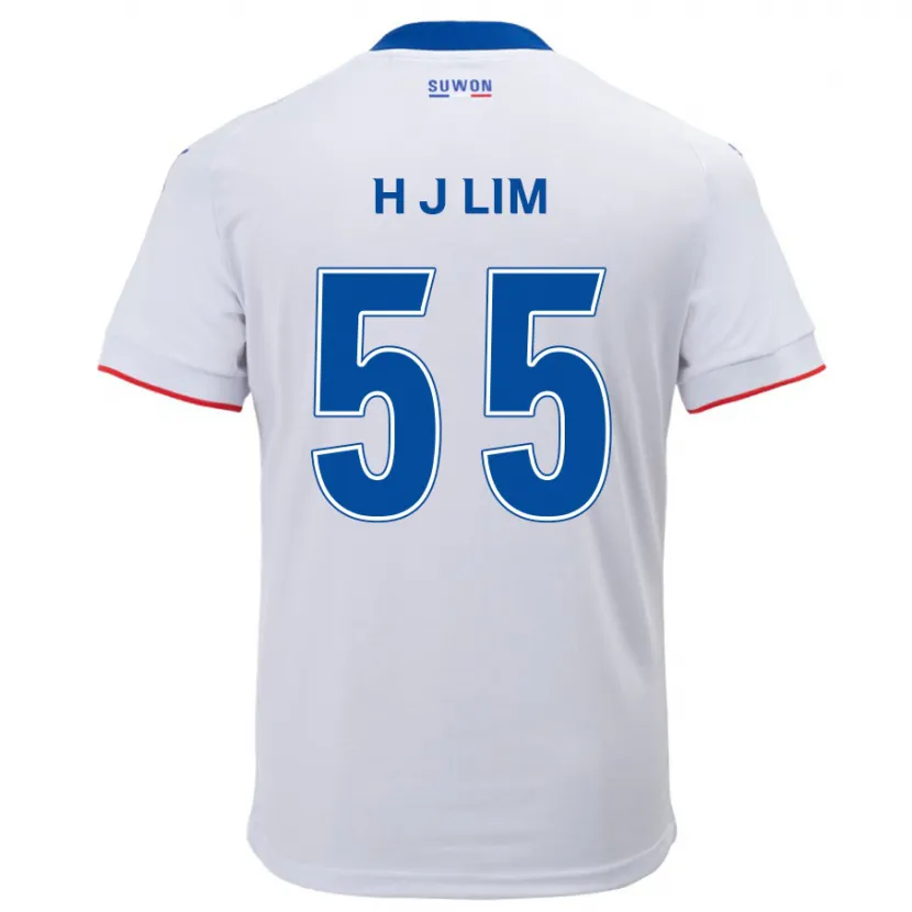 Danxen Kinderen Ji-Hoon Lim #55 Wit Blauw Uitshirt Uittenue 2024/25 T-Shirt