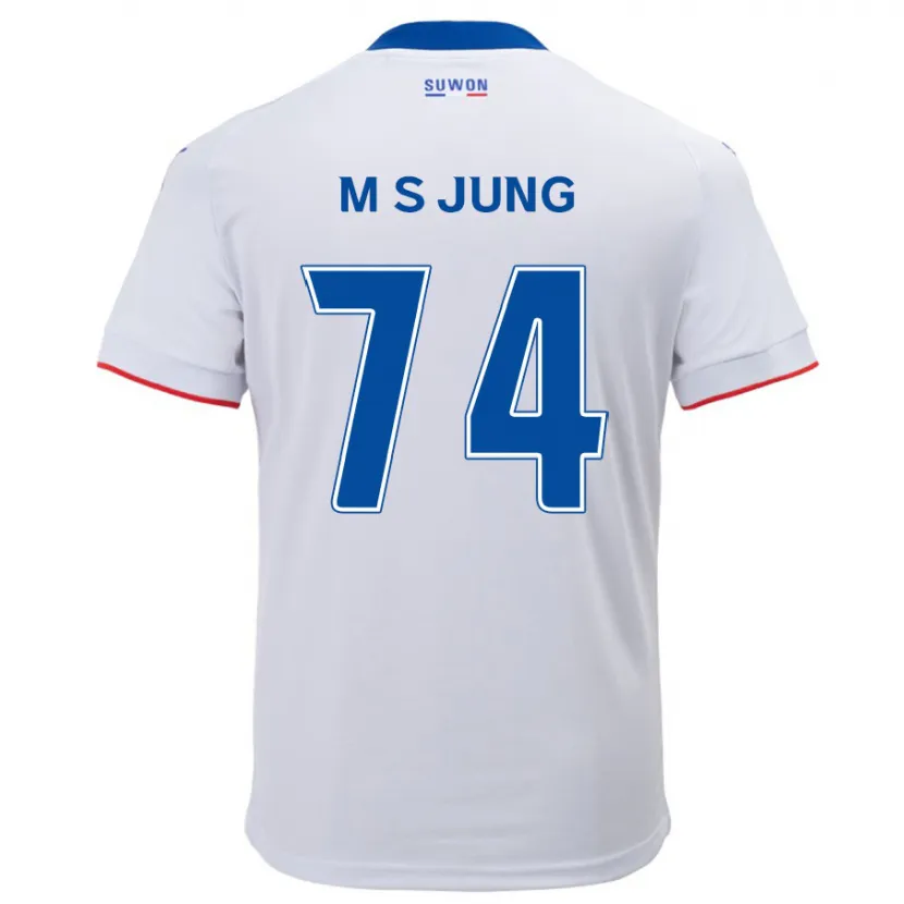 Danxen Kinderen Sung-Min Jung #74 Wit Blauw Uitshirt Uittenue 2024/25 T-Shirt