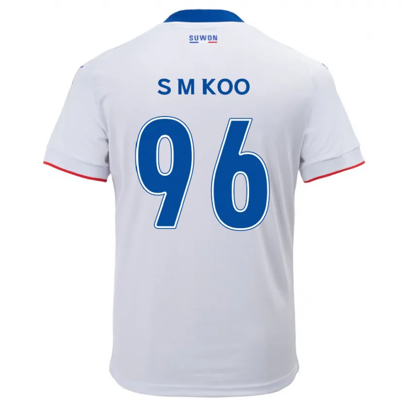 Danxen Kinderen Min-Seo Koo #96 Wit Blauw Uitshirt Uittenue 2024/25 T-Shirt