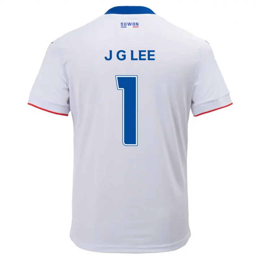 Danxen Kinderen Gyeong-Jun Lee #1 Wit Blauw Uitshirt Uittenue 2024/25 T-Shirt