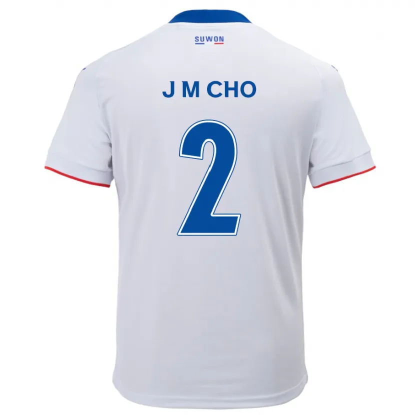 Danxen Kinderen Min-Jae Cho #2 Wit Blauw Uitshirt Uittenue 2024/25 T-Shirt