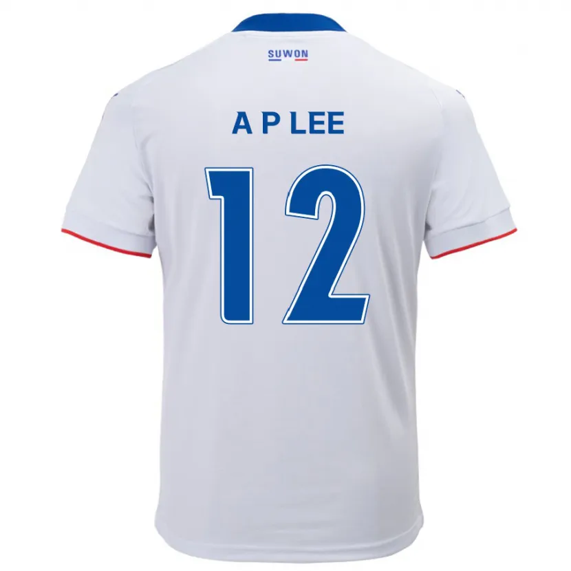 Danxen Kinderen Pyeong-An Lee #12 Wit Blauw Uitshirt Uittenue 2024/25 T-Shirt