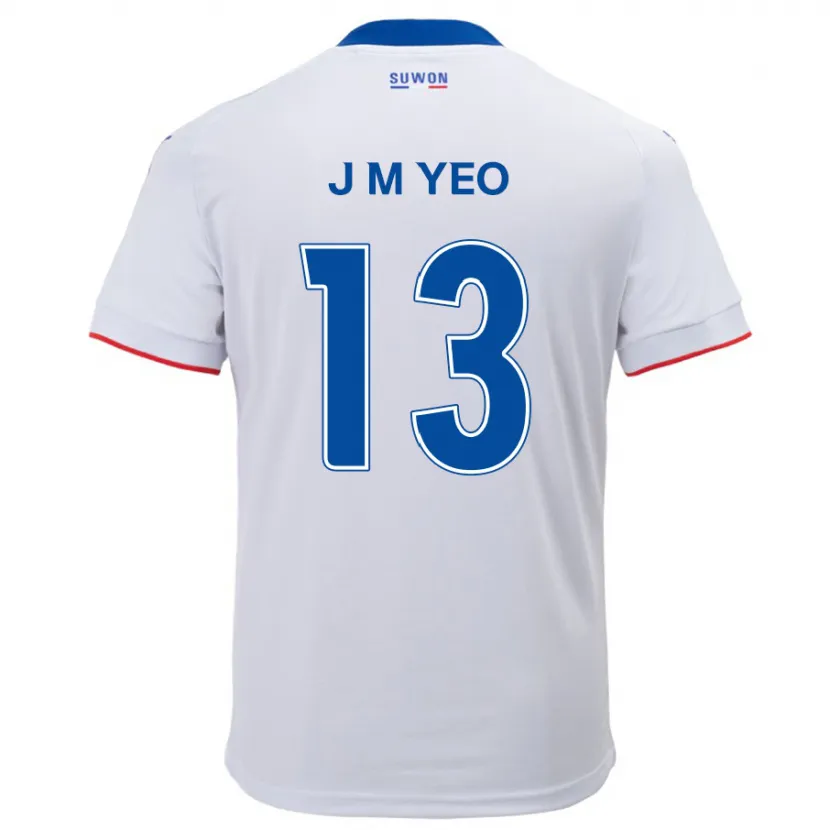 Danxen Kinderen Min-Jun Yeo #13 Wit Blauw Uitshirt Uittenue 2024/25 T-Shirt