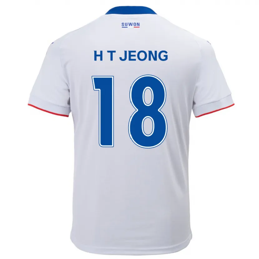 Danxen Kinderen Tae-Hwan Jeong #18 Wit Blauw Uitshirt Uittenue 2024/25 T-Shirt