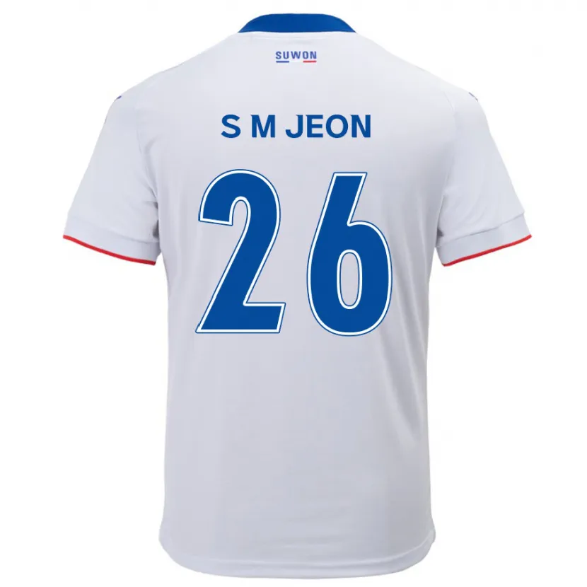 Danxen Kinderen Min-Seung Jeon #26 Wit Blauw Uitshirt Uittenue 2024/25 T-Shirt