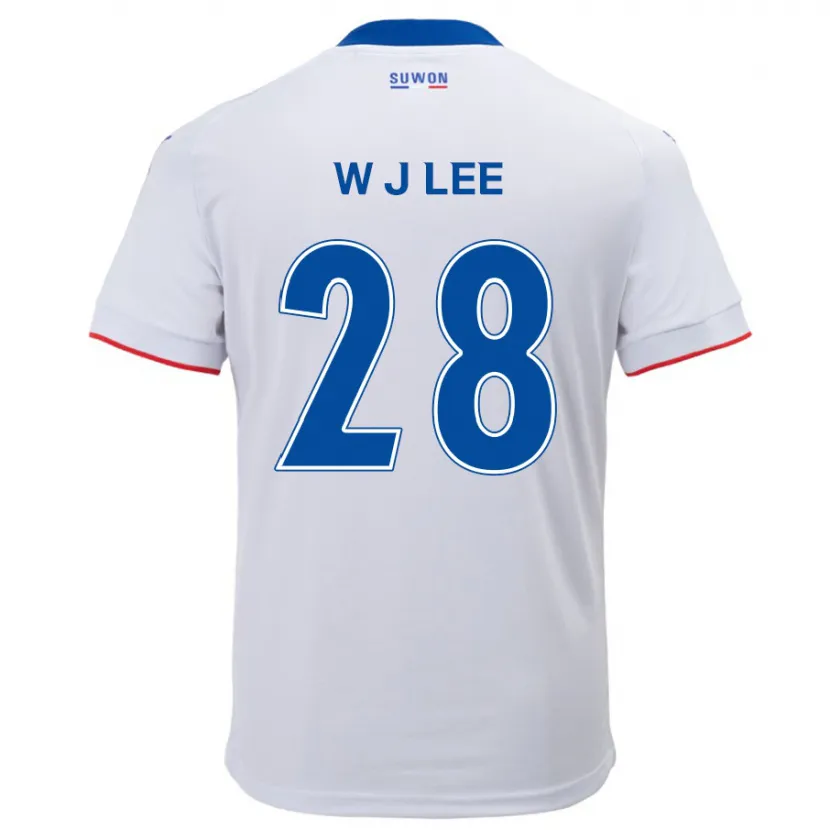 Danxen Kinderen Jun-Woo Lee #28 Wit Blauw Uitshirt Uittenue 2024/25 T-Shirt