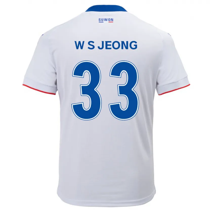 Danxen Kinderen Seo-Woo Jeong #33 Wit Blauw Uitshirt Uittenue 2024/25 T-Shirt