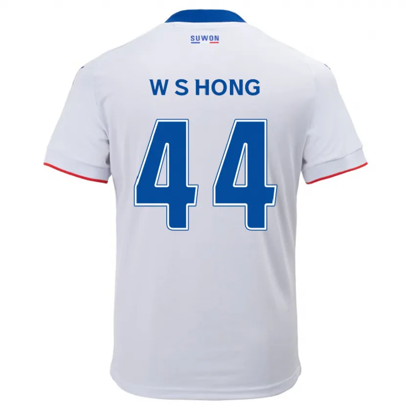 Danxen Kinderen Sang-Won Hong #44 Wit Blauw Uitshirt Uittenue 2024/25 T-Shirt