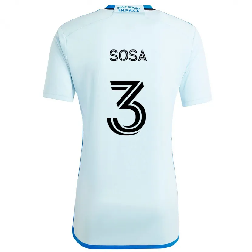 Danxen Kinderen Joaquín Sosa #3 Ijsblauw Uitshirt Uittenue 2024/25 T-Shirt