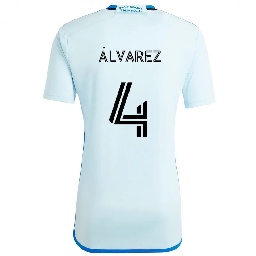 Danxen Kinderen Fernando Álvarez #4 Ijsblauw Uitshirt Uittenue 2024/25 T-Shirt