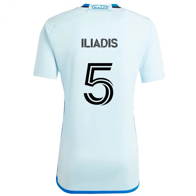 Danxen Kinderen Ilias Iliadis #5 Ijsblauw Uitshirt Uittenue 2024/25 T-Shirt