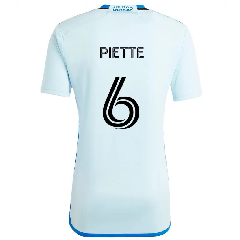 Danxen Kinderen Samuel Piette #6 Ijsblauw Uitshirt Uittenue 2024/25 T-Shirt