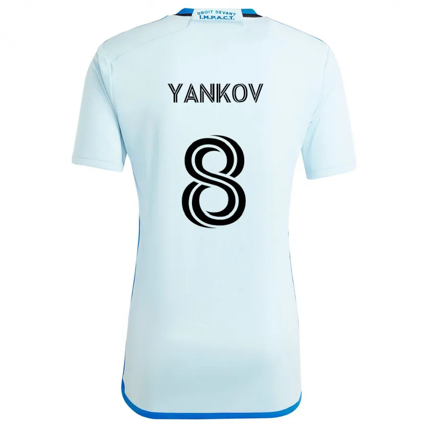 Danxen Kinderen Dominik Yankov #8 Ijsblauw Uitshirt Uittenue 2024/25 T-Shirt