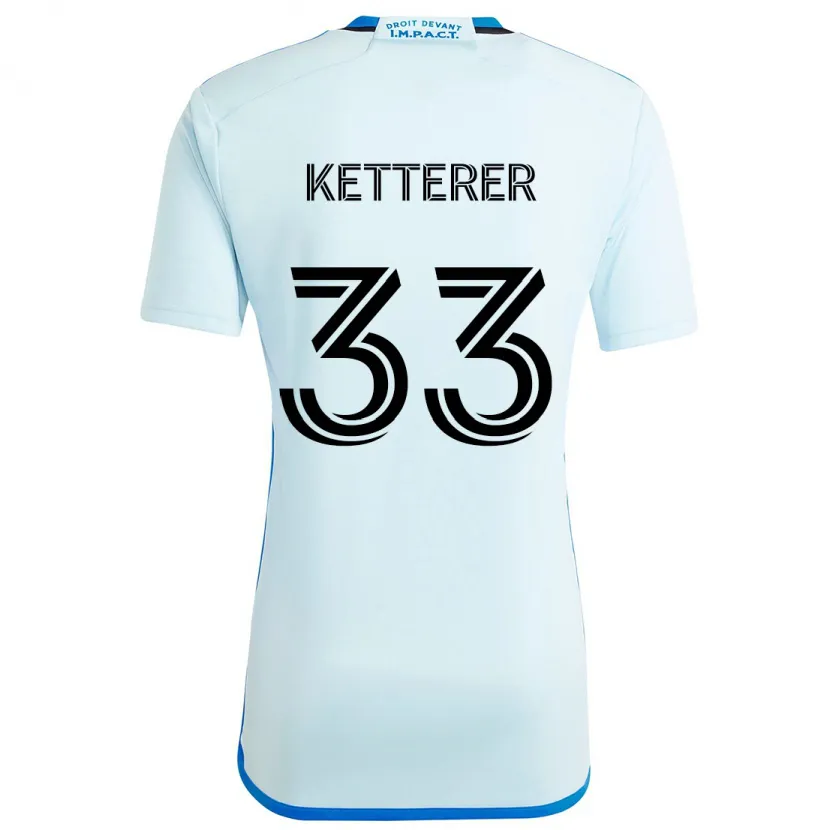 Danxen Kinderen Logan Ketterer #33 Ijsblauw Uitshirt Uittenue 2024/25 T-Shirt