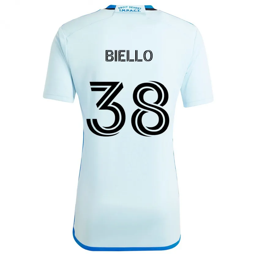 Danxen Kinderen Alessandro Biello #38 Ijsblauw Uitshirt Uittenue 2024/25 T-Shirt