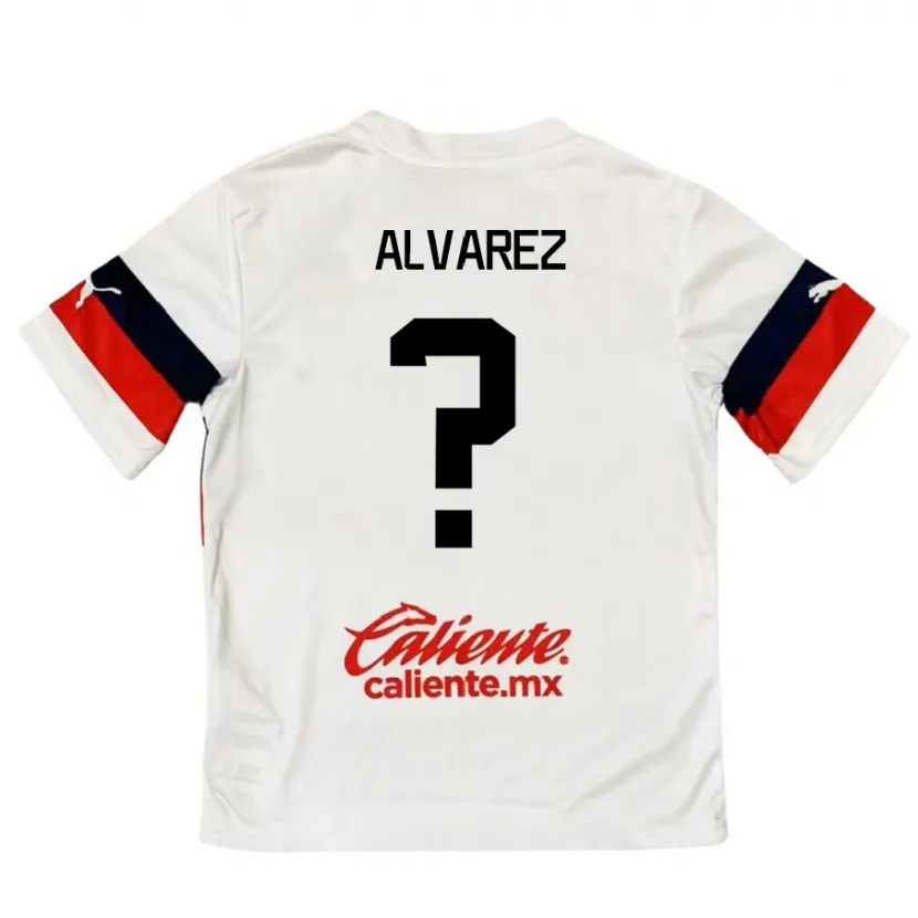 Danxen Kinderen Sergio Álvarez #0 Wit Rood Uitshirt Uittenue 2024/25 T-Shirt