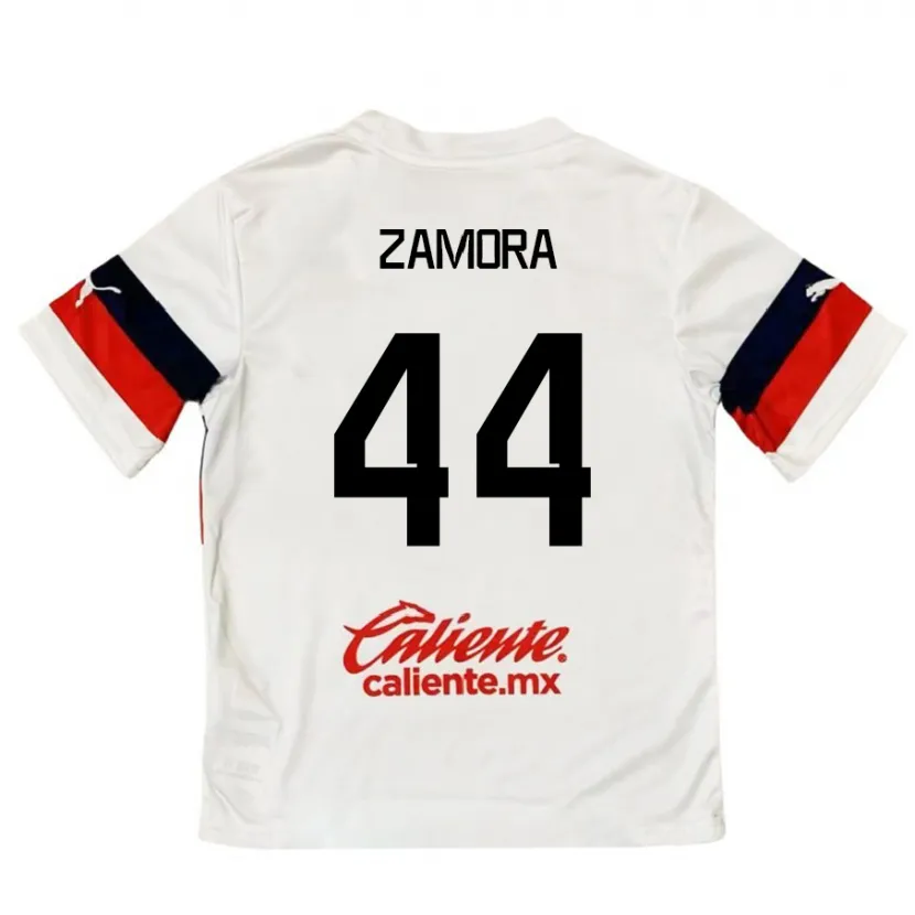 Danxen Kinderen Saúl Zamora #44 Wit Rood Uitshirt Uittenue 2024/25 T-Shirt