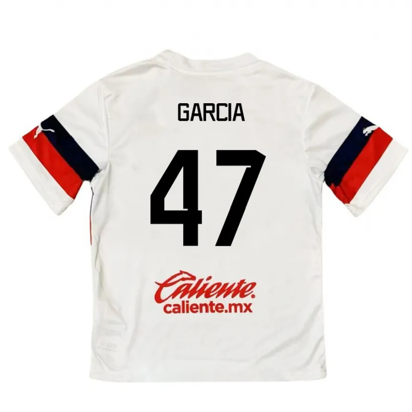 Danxen Kinderen Gael García #47 Wit Rood Uitshirt Uittenue 2024/25 T-Shirt