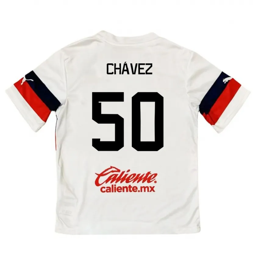 Danxen Kinderen Mateo Chávez #50 Wit Rood Uitshirt Uittenue 2024/25 T-Shirt