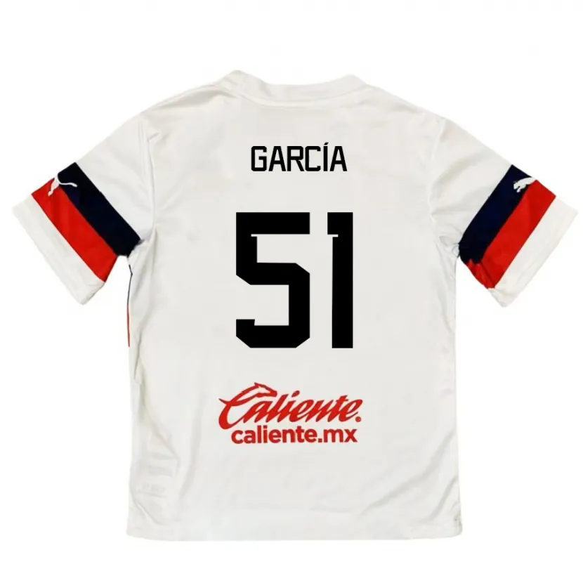 Danxen Kinderen Eduardo García #51 Wit Rood Uitshirt Uittenue 2024/25 T-Shirt