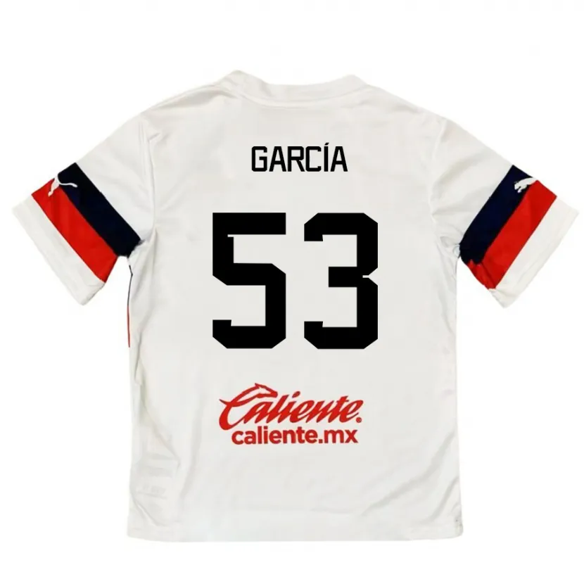 Danxen Kinderen Uziel García #53 Wit Rood Uitshirt Uittenue 2024/25 T-Shirt