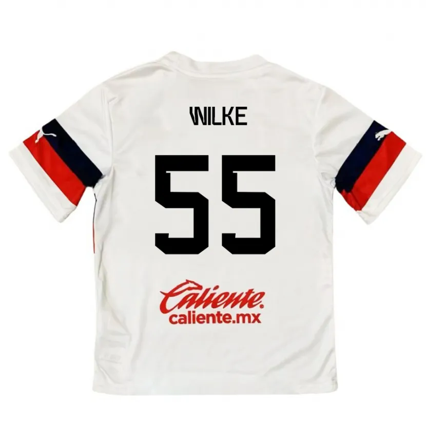 Danxen Kinderen Teun Wilke #55 Wit Rood Uitshirt Uittenue 2024/25 T-Shirt