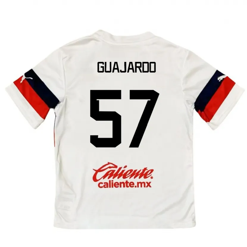 Danxen Kinderen Dylan Guajardo #57 Wit Rood Uitshirt Uittenue 2024/25 T-Shirt