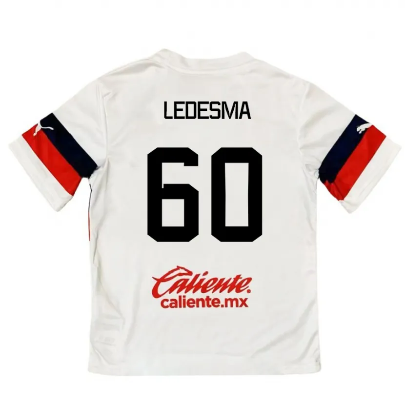 Danxen Kinderen Luis Ledesma #60 Wit Rood Uitshirt Uittenue 2024/25 T-Shirt