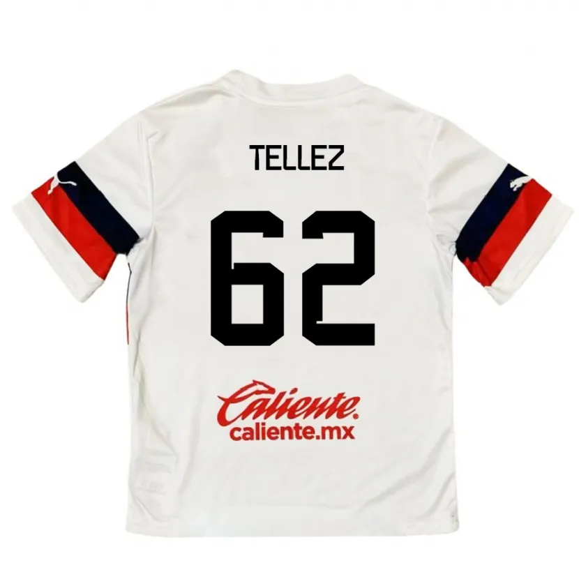 Danxen Kinderen Brandon Téllez #62 Wit Rood Uitshirt Uittenue 2024/25 T-Shirt