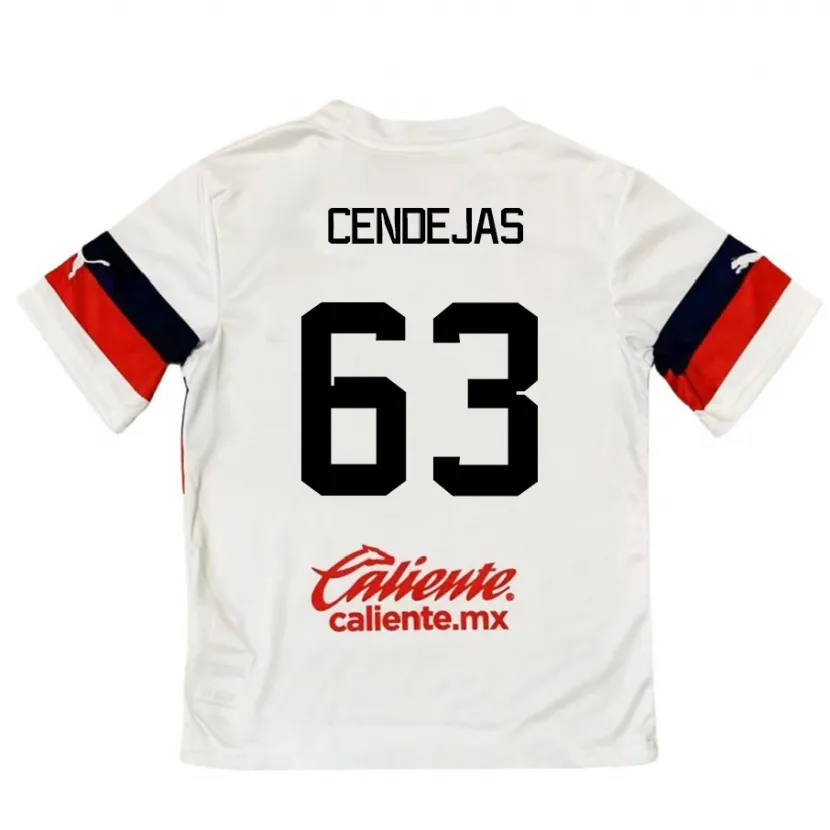 Danxen Kinderen Matías Cendejas #63 Wit Rood Uitshirt Uittenue 2024/25 T-Shirt